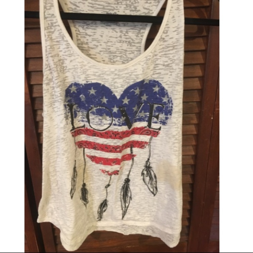 🇺🇸 American Flag Burnout Racerback Tank